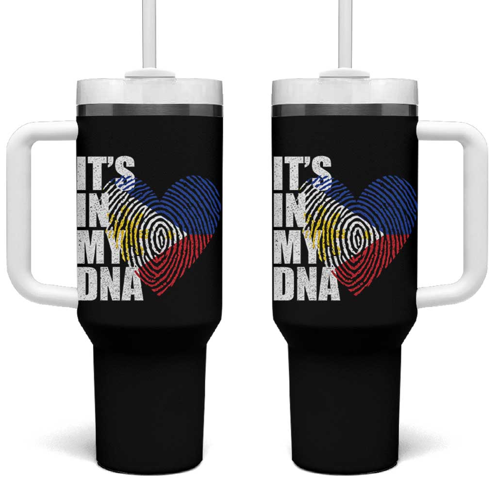 Filipino Pride Tumbler With Handle Its In My DNA Patriotic Philippines Flag - Wonder Print Shop