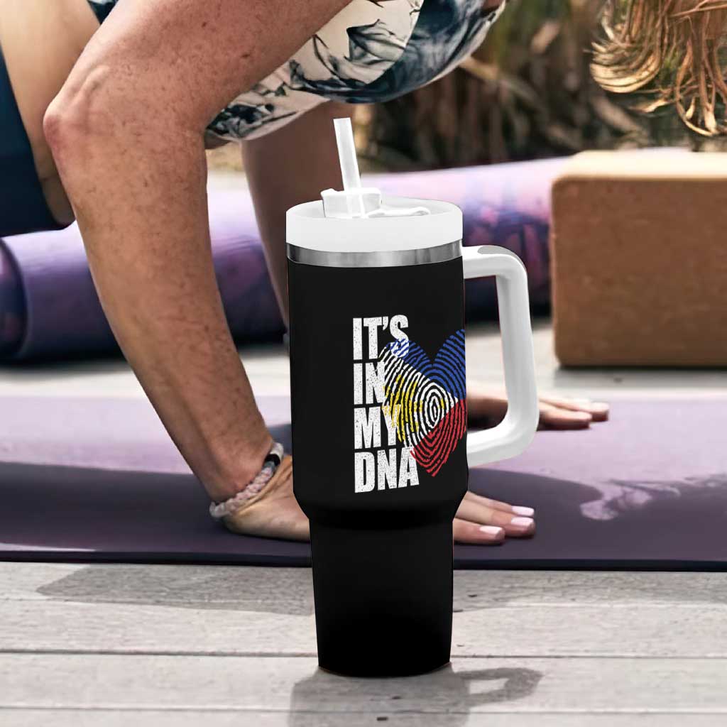 Filipino Pride Tumbler With Handle Its In My DNA Patriotic Philippines Flag - Wonder Print Shop