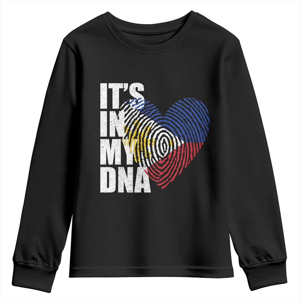 Filipino Pride Youth Sweatshirt Its In My DNA Patriotic Philippines Flag - Wonder Print Shop