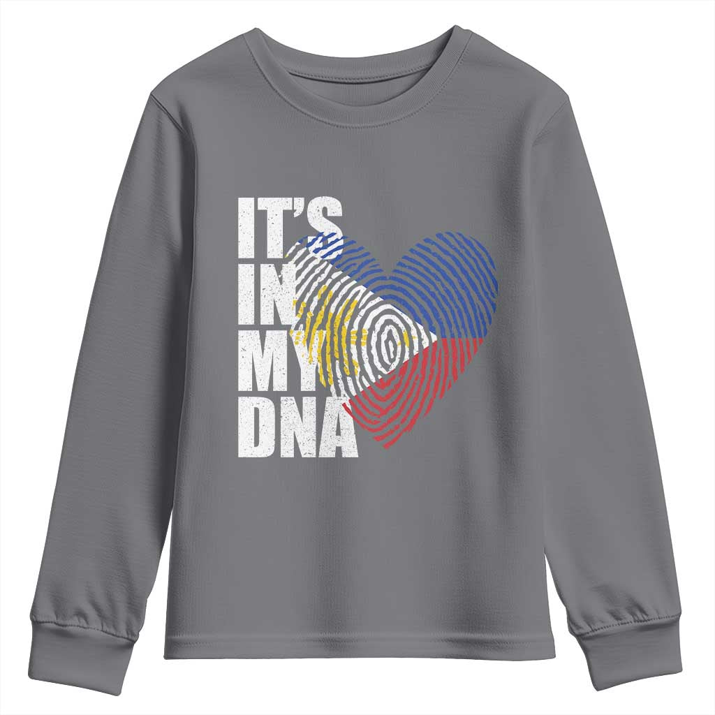 Filipino Pride Youth Sweatshirt Its In My DNA Patriotic Philippines Flag - Wonder Print Shop