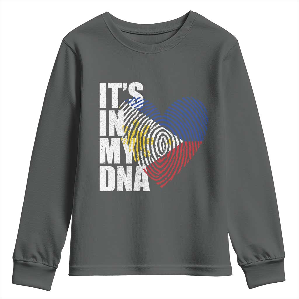 Filipino Pride Youth Sweatshirt Its In My DNA Patriotic Philippines Flag - Wonder Print Shop