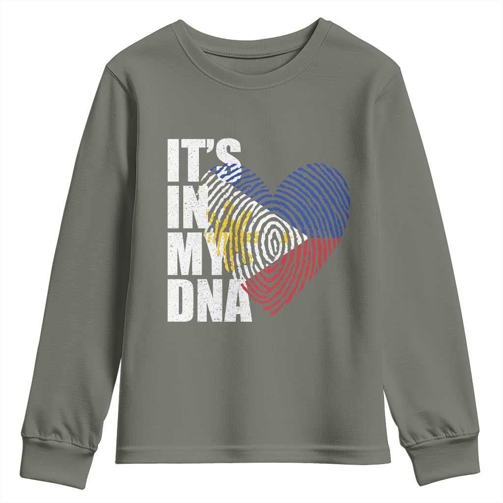 Filipino Pride Youth Sweatshirt Its In My DNA Patriotic Philippines Flag - Wonder Print Shop