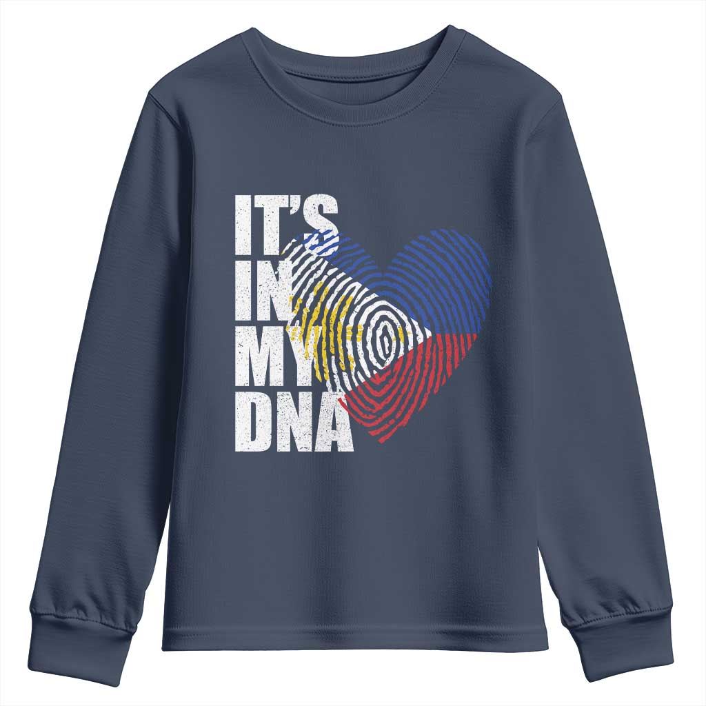 Filipino Pride Youth Sweatshirt Its In My DNA Patriotic Philippines Flag - Wonder Print Shop