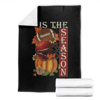 Thanksgiving Tis The Season Throw Blanket American Football Pumpkin Fall Season - Wonder Print Shop