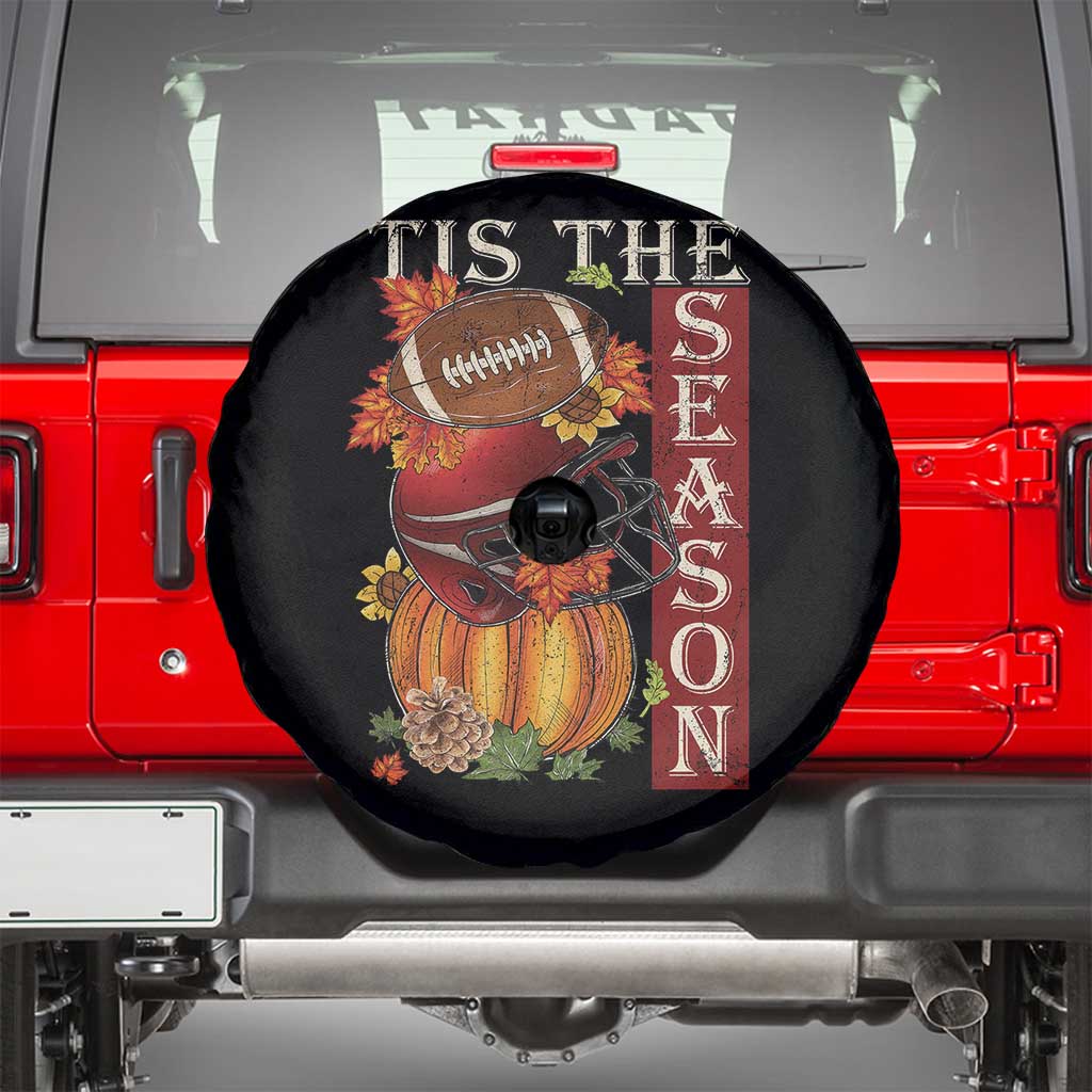 Thanksgiving Tis The Season Spare Tire Cover American Football Pumpkin Fall Season - Wonder Print Shop