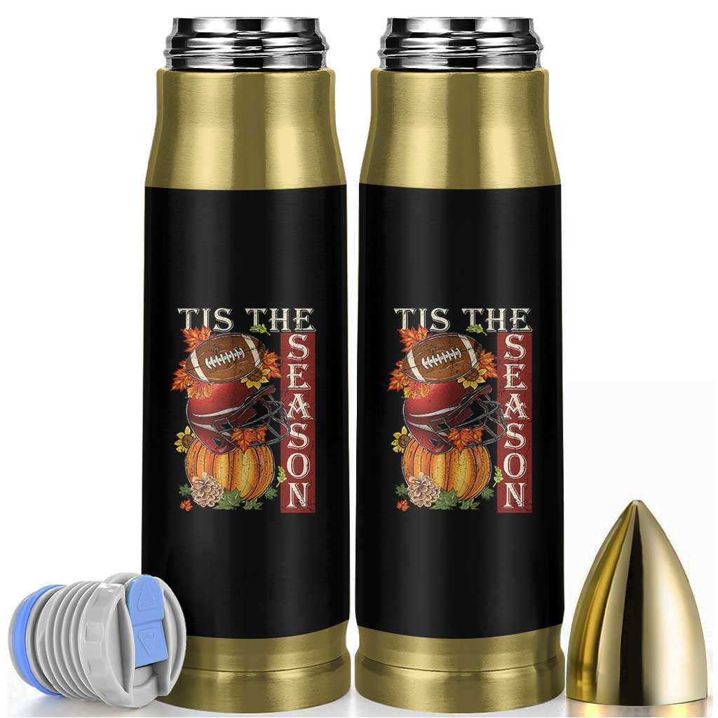 Thanksgiving Tis The Season Bullet Tumbler American Football Pumpkin Fall Season - Wonder Print Shop