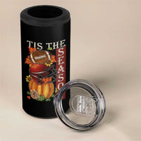 Thanksgiving Tis The Season 4 in 1 Can Cooler Tumbler American Football Pumpkin Fall Season - Wonder Print Shop