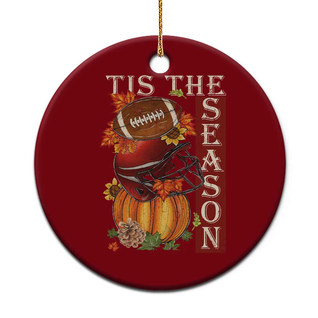 Thanksgiving Tis The Season Ceramic Ornament American Football Pumpkin Fall Season - Wonder Print Shop