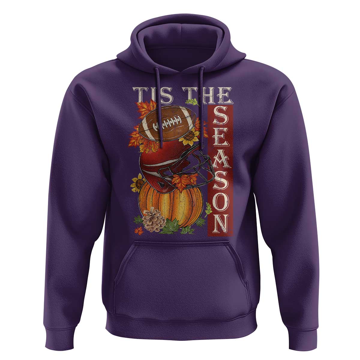 Thanksgiving Tis The Season Hoodie American Football Pumpkin Fall Season - Wonder Print Shop