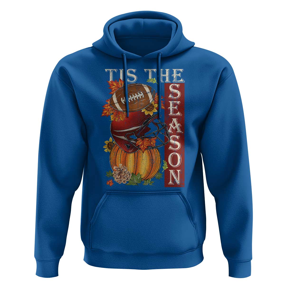 Thanksgiving Tis The Season Hoodie American Football Pumpkin Fall Season - Wonder Print Shop