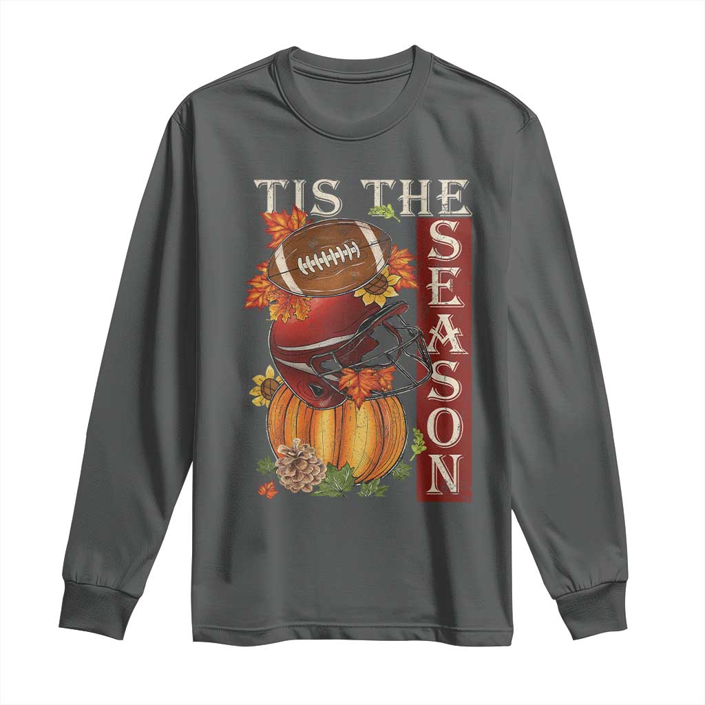 Thanksgiving Tis The Season Long Sleeve Shirt American Football Pumpkin Fall Season - Wonder Print Shop