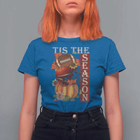 Thanksgiving Tis The Season T Shirt For Women American Football Pumpkin Fall Season - Wonder Print Shop