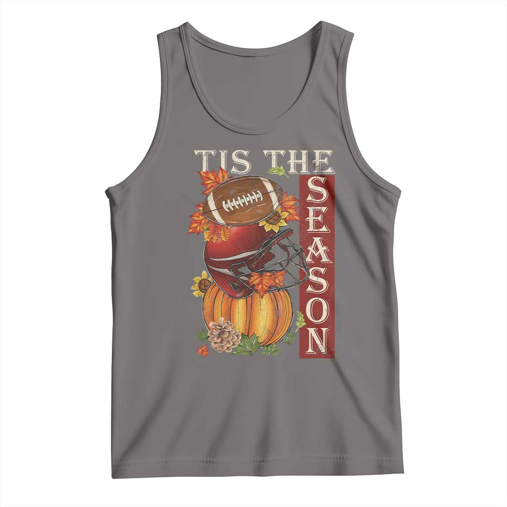 Thanksgiving Tis The Season Tank Top American Football Pumpkin Fall Season - Wonder Print Shop