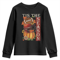Thanksgiving Tis The Season Youth Sweatshirt American Football Pumpkin Fall Season - Wonder Print Shop