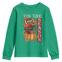 Thanksgiving Tis The Season Youth Sweatshirt American Football Pumpkin Fall Season - Wonder Print Shop