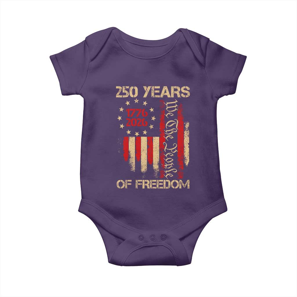 250 Years Of Freedom Baby Onesie 250th America Anniversary Independence Day