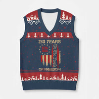 250 Years Of Freedom V-Neck Knit Sweater Vest 250th America Anniversary Independence Day