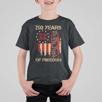 250 Years Of Freedom T Shirt For Kid 250th America Anniversary Independence Day