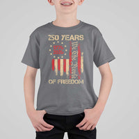 250 Years Of Freedom T Shirt For Kid 250th America Anniversary Independence Day