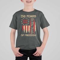 250 Years Of Freedom T Shirt For Kid 250th America Anniversary Independence Day