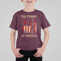 250 Years Of Freedom T Shirt For Kid 250th America Anniversary Independence Day