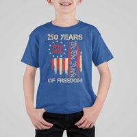 250 Years Of Freedom T Shirt For Kid 250th America Anniversary Independence Day
