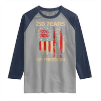 250 Years Of Freedom Raglan Shirt 250th America Anniversary Independence Day