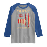 250 Years Of Freedom Raglan Shirt 250th America Anniversary Independence Day