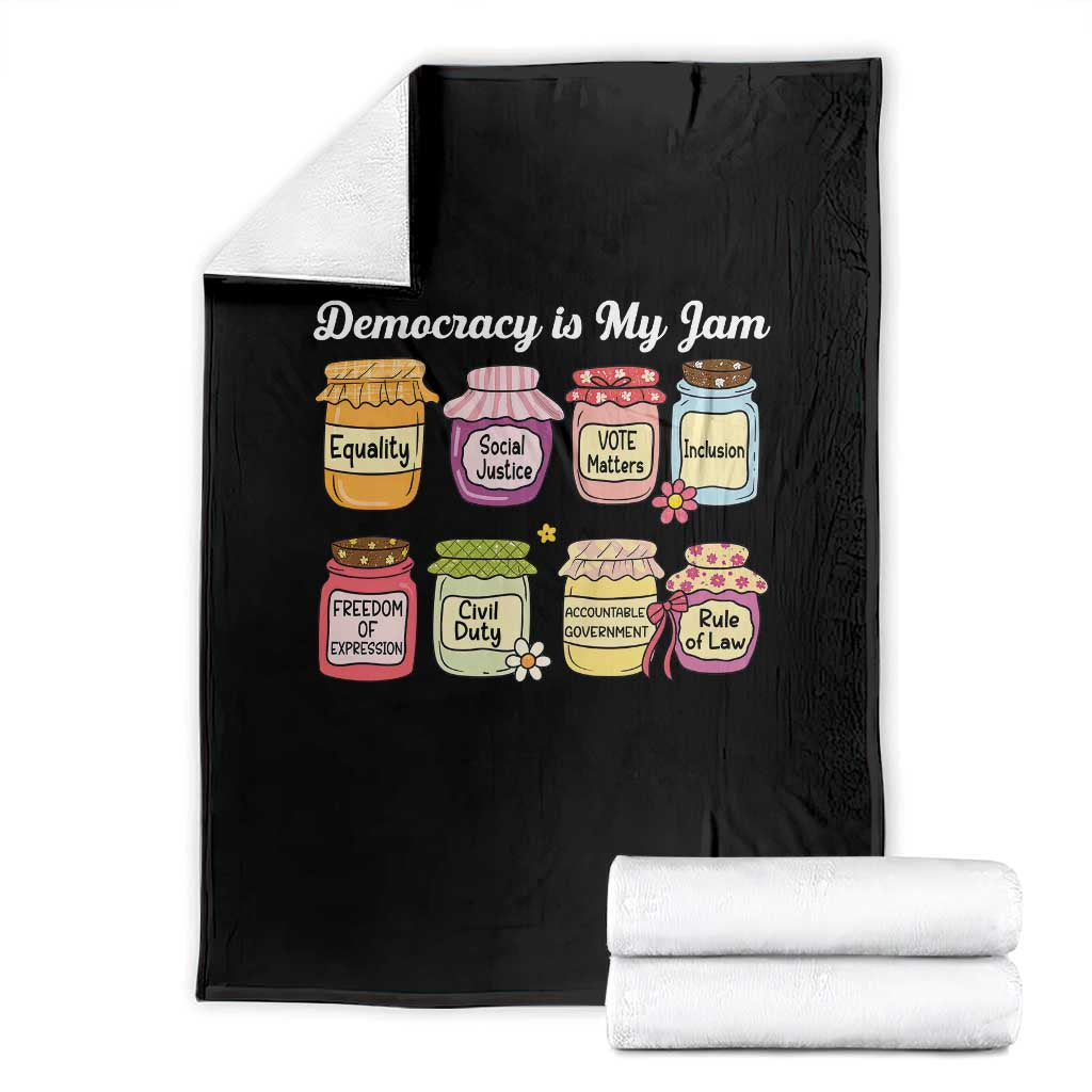 Democracy Is My Jam Throw Blanket Social Justice Protest Resist - Wonder Print Shop
