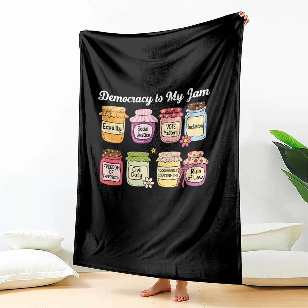 Democracy Is My Jam Throw Blanket Social Justice Protest Resist - Wonder Print Shop