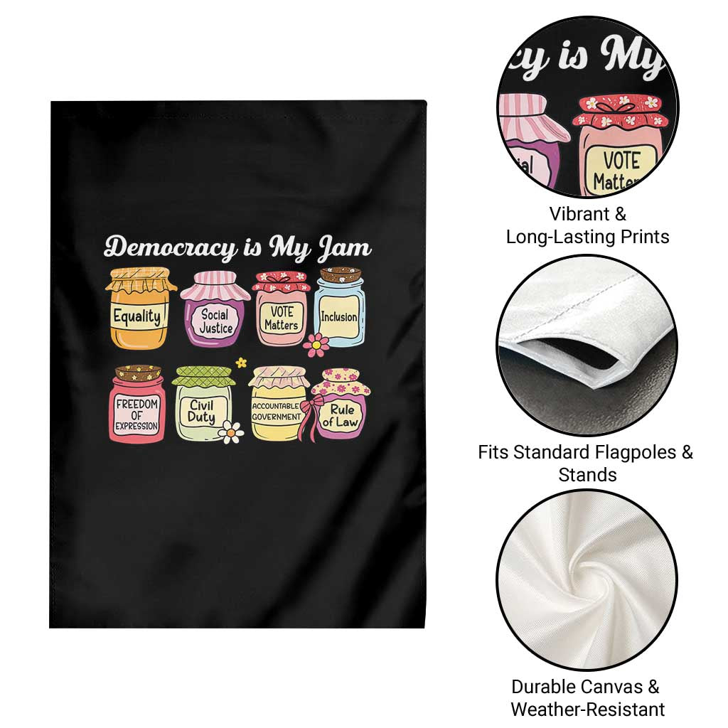 Democracy Is My Jam Garden Flag Social Justice Protest Resist - Wonder Print Shop