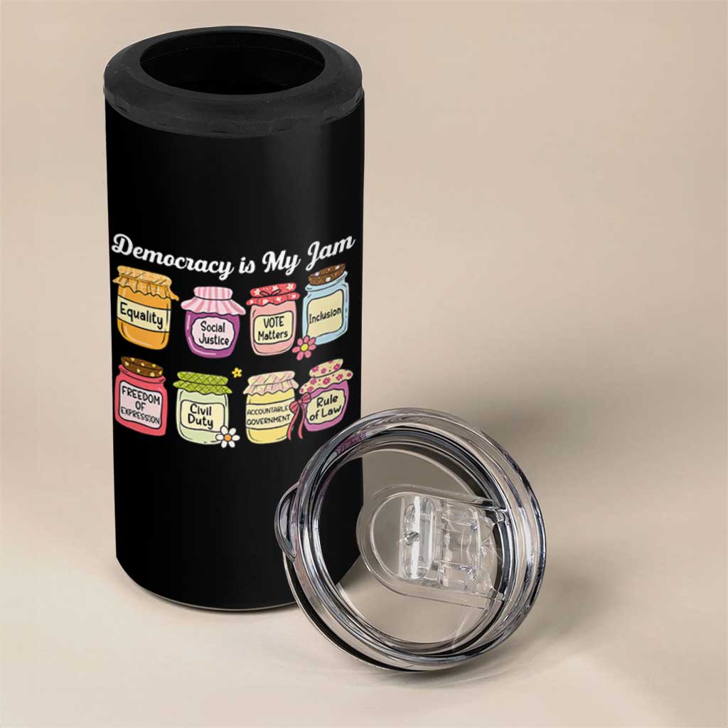 Democracy Is My Jam 4 in 1 Can Cooler Tumbler Social Justice Protest Resist - Wonder Print Shop