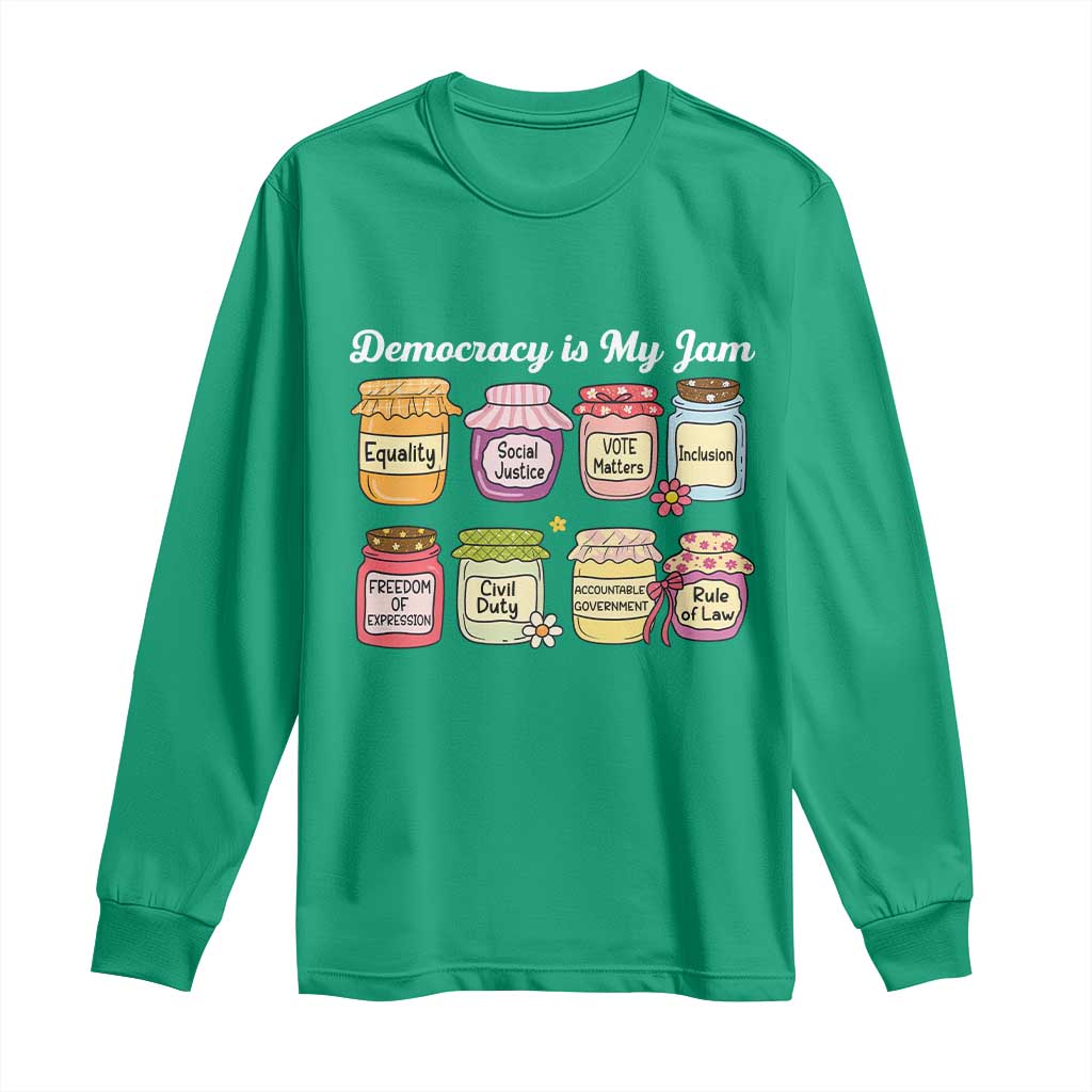 Democracy Is My Jam Long Sleeve Shirt Social Justice Protest Resist - Wonder Print Shop