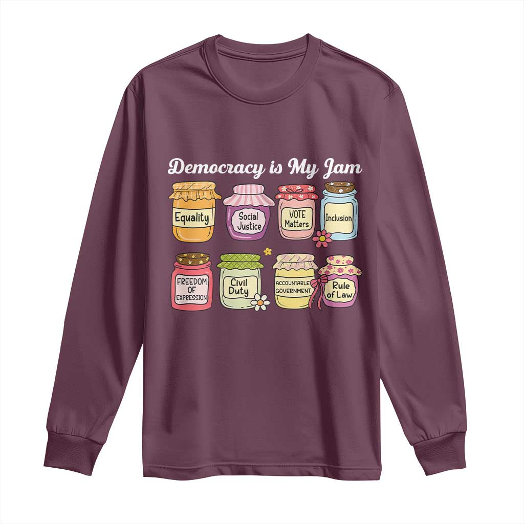 Democracy Is My Jam Long Sleeve Shirt Social Justice Protest Resist - Wonder Print Shop