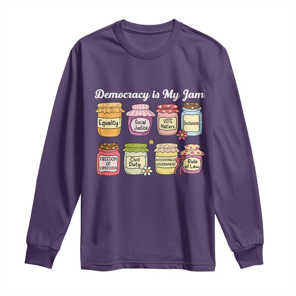Democracy Is My Jam Long Sleeve Shirt Social Justice Protest Resist - Wonder Print Shop