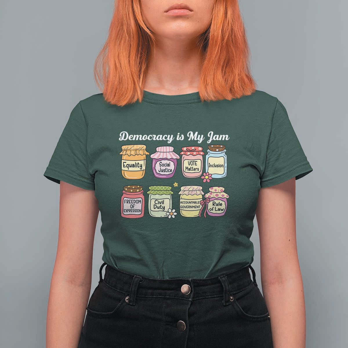 Democracy Is My Jam T Shirt For Women Social Justice Protest Resist - Wonder Print Shop