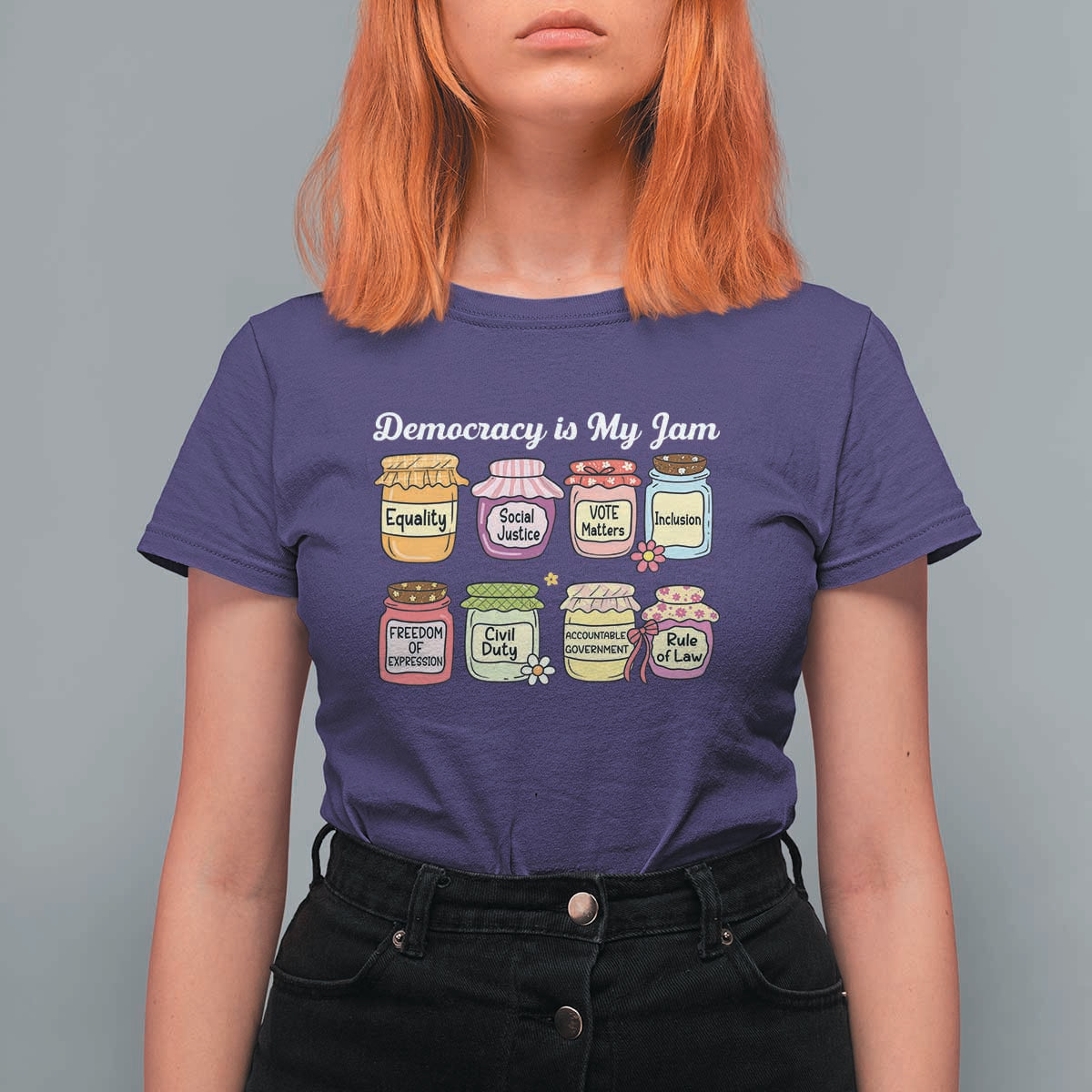 Democracy Is My Jam T Shirt For Women Social Justice Protest Resist - Wonder Print Shop