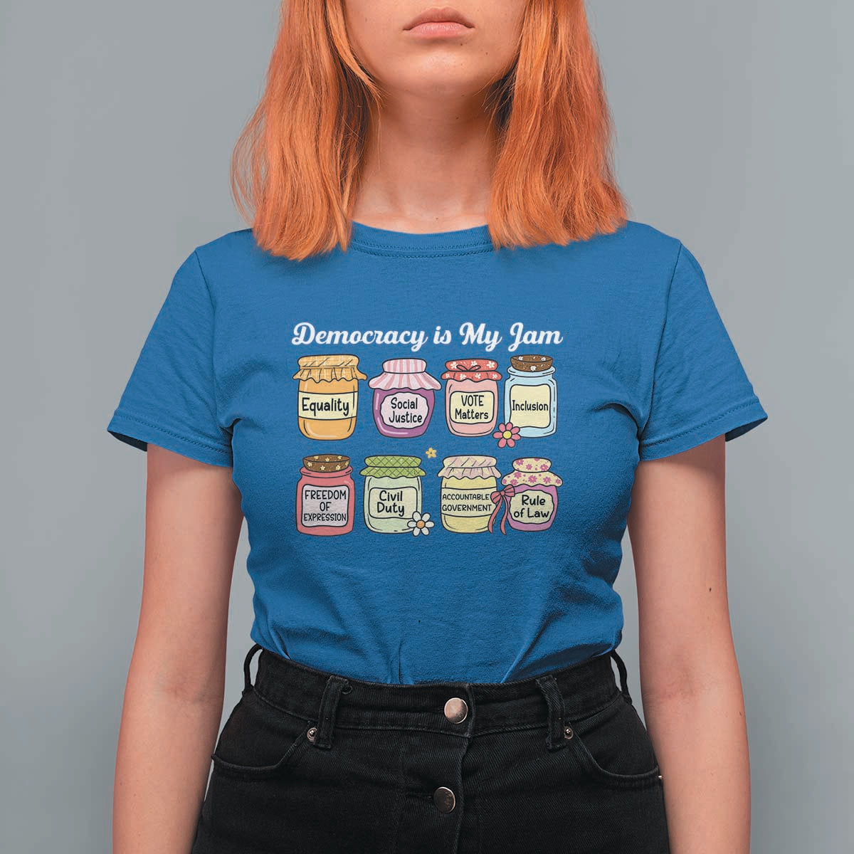 Democracy Is My Jam T Shirt For Women Social Justice Protest Resist - Wonder Print Shop