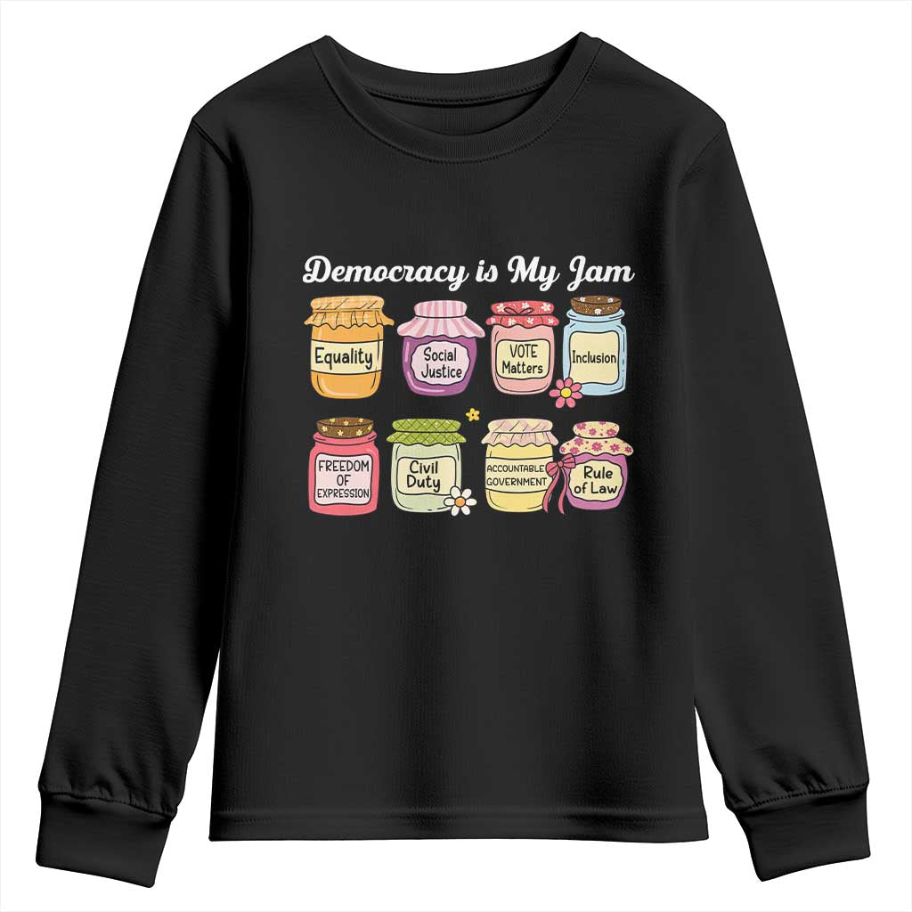 Democracy Is My Jam Youth Sweatshirt Social Justice Protest Resist - Wonder Print Shop
