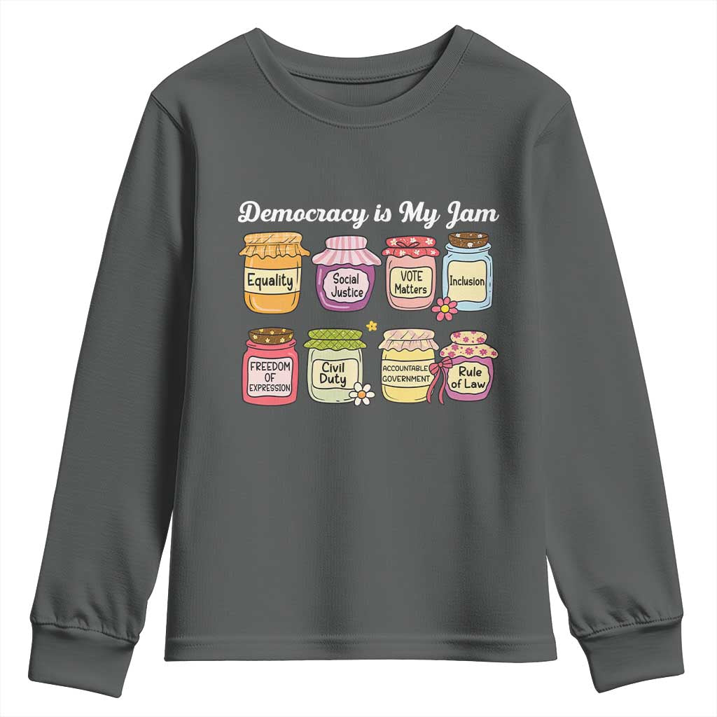 Democracy Is My Jam Youth Sweatshirt Social Justice Protest Resist - Wonder Print Shop