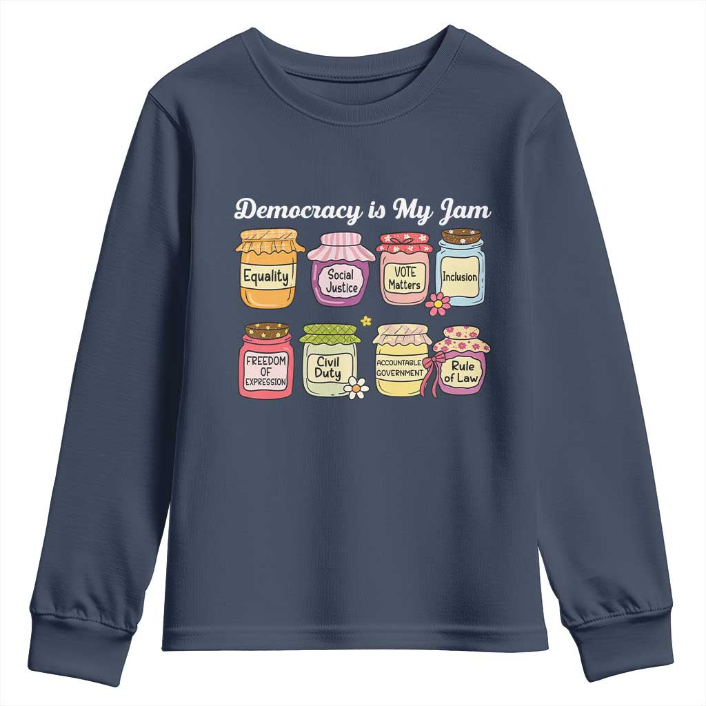 Democracy Is My Jam Youth Sweatshirt Social Justice Protest Resist - Wonder Print Shop