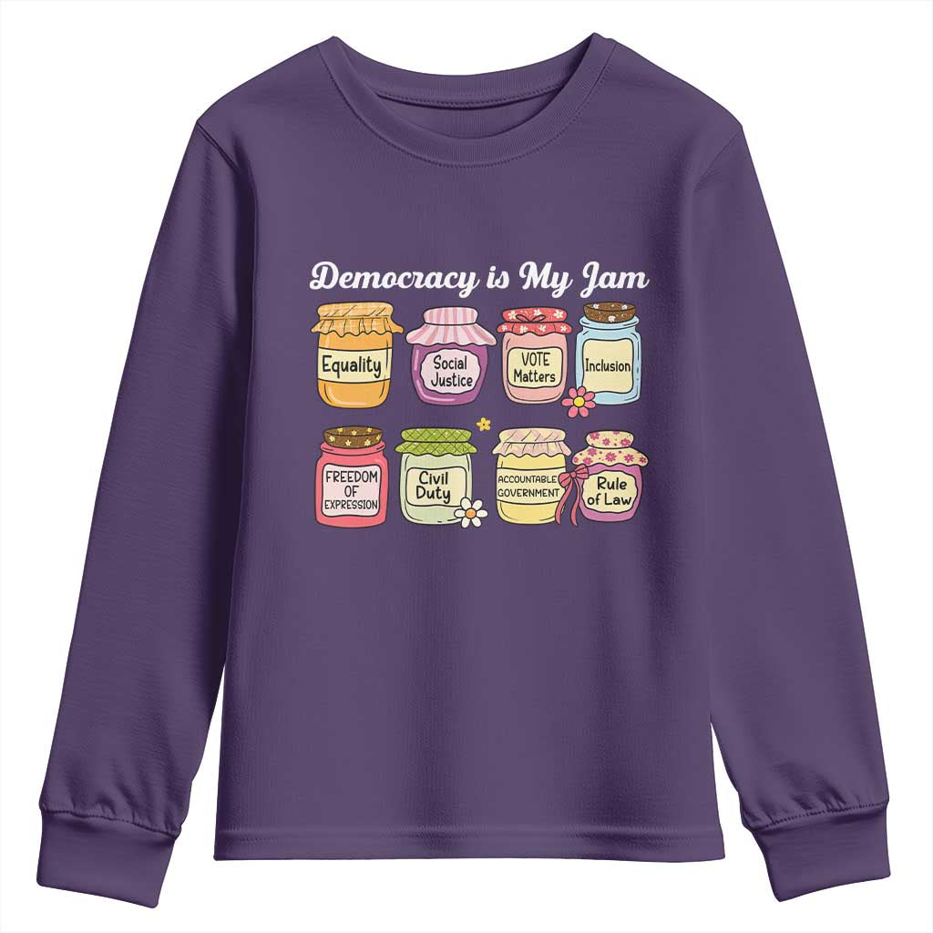 Democracy Is My Jam Youth Sweatshirt Social Justice Protest Resist - Wonder Print Shop