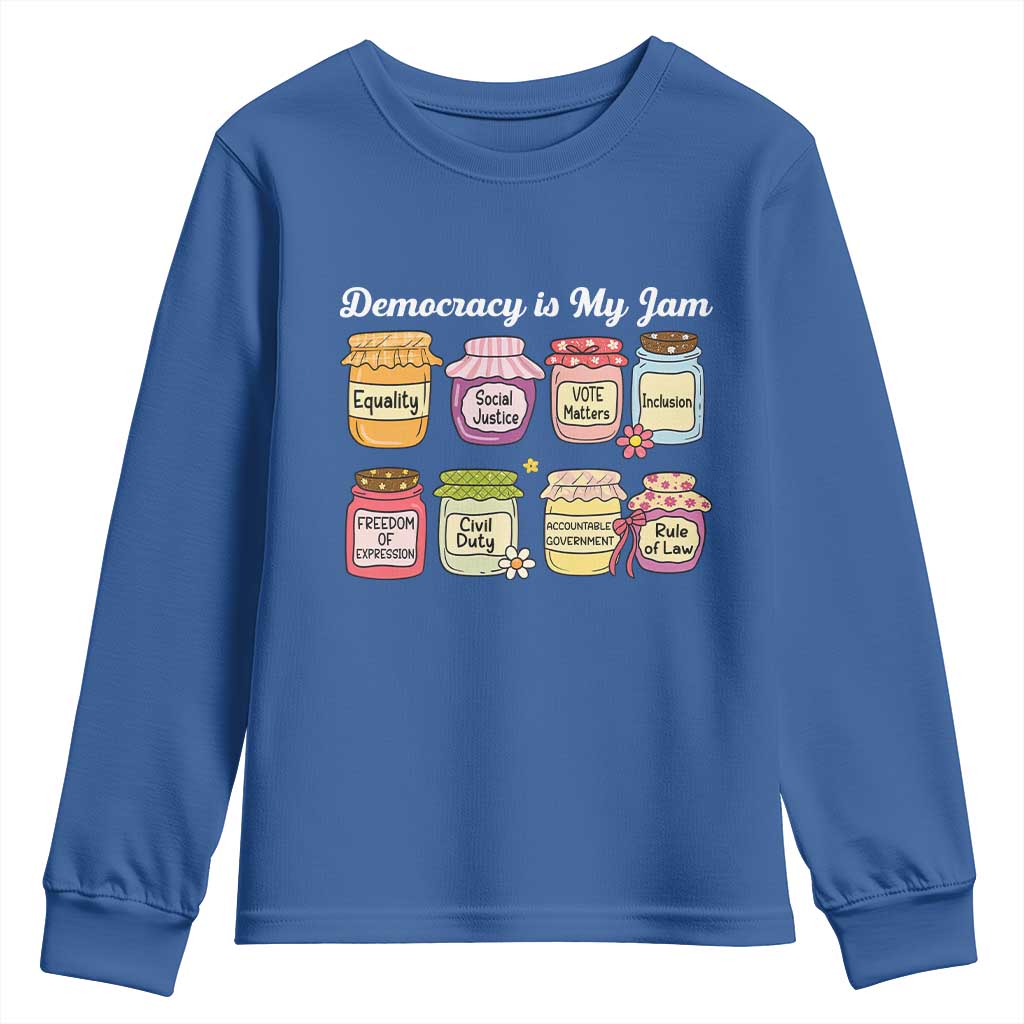Democracy Is My Jam Youth Sweatshirt Social Justice Protest Resist - Wonder Print Shop