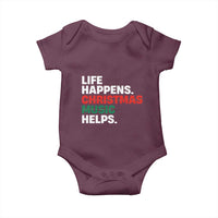 Funny Life Happens Christmas Music Helps Baby Onesie Xmas Songs Holiday Season - Wonder Print Shop