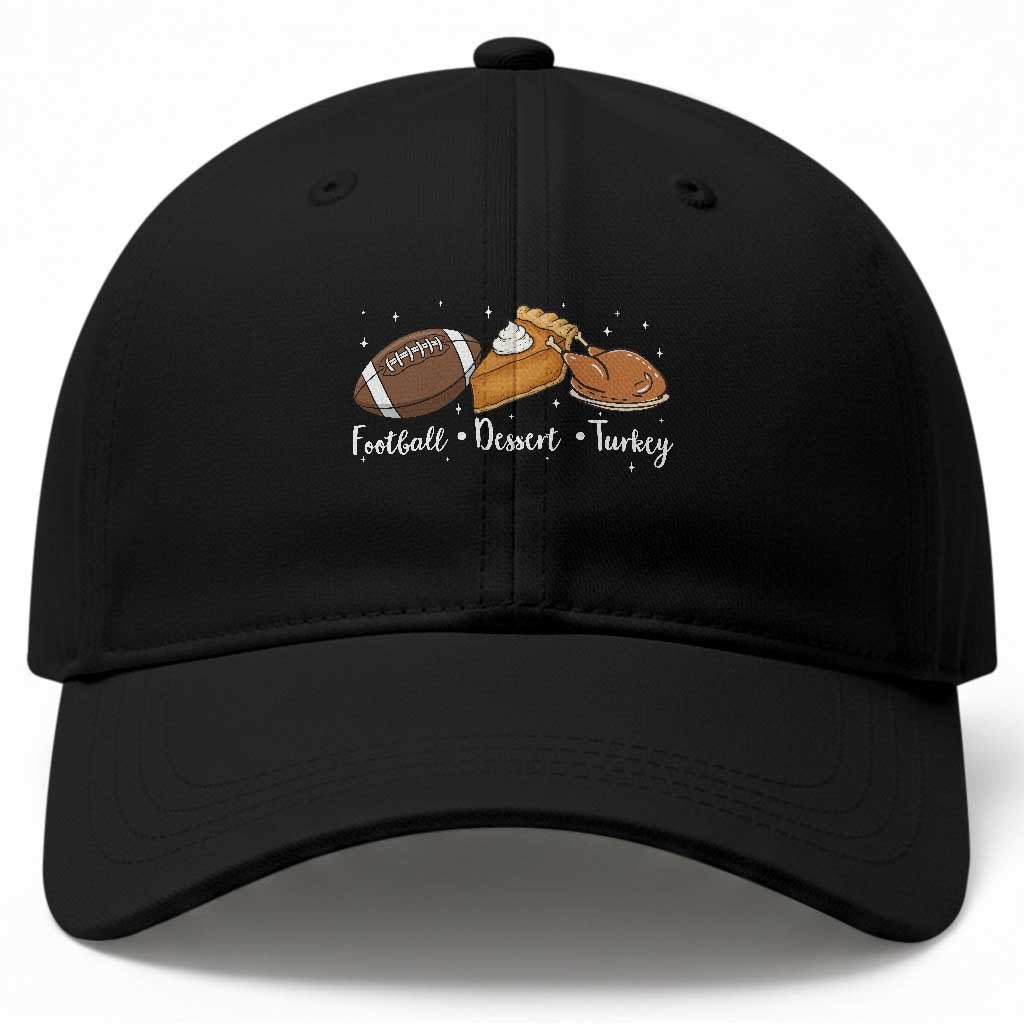 Funny Political Fall Season Baseball Cap Football Dessert Turkey Thanksgiving