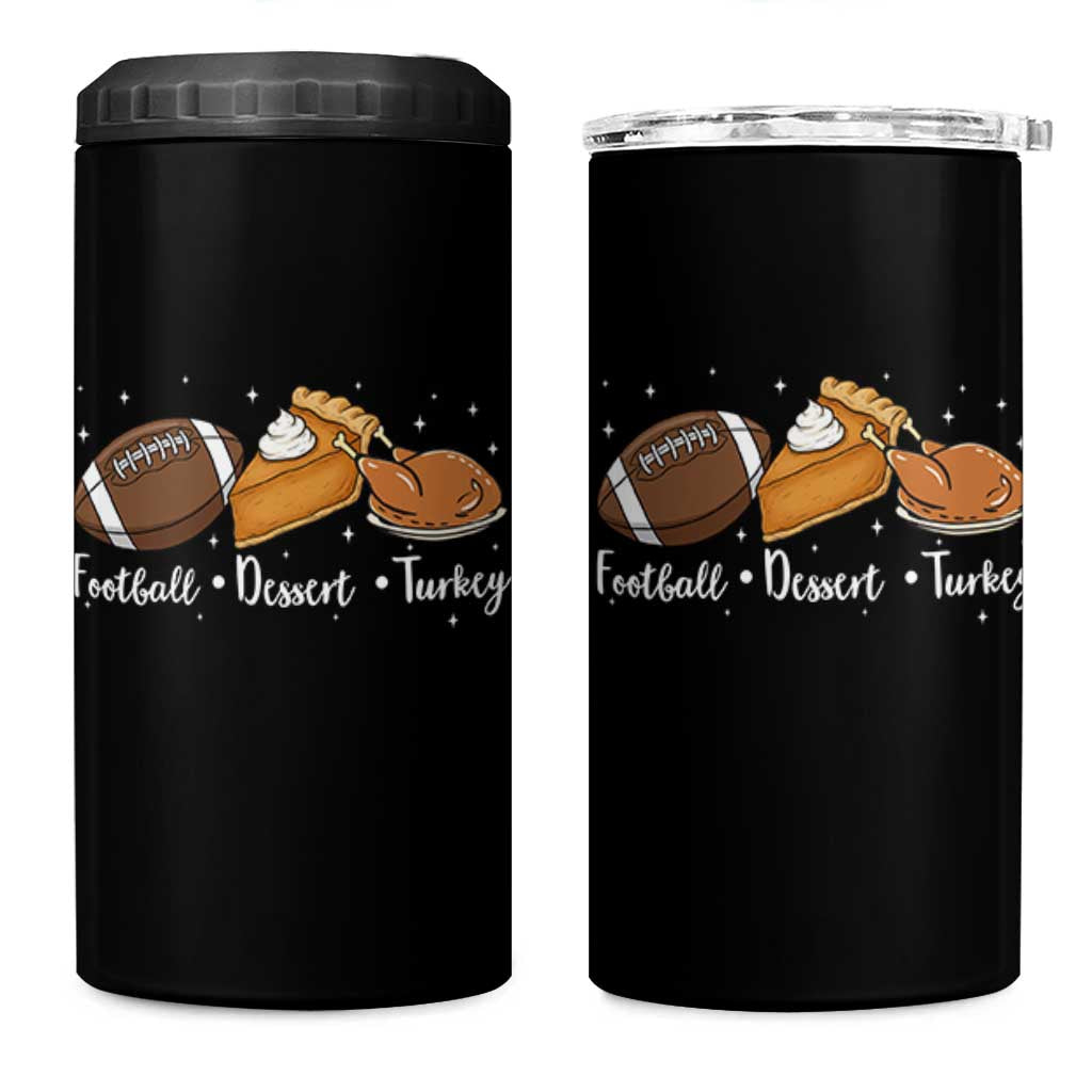 Funny Political Fall Season 4 in 1 Can Cooler Tumbler Football Dessert Turkey Thanksgiving - Wonder Print Shop