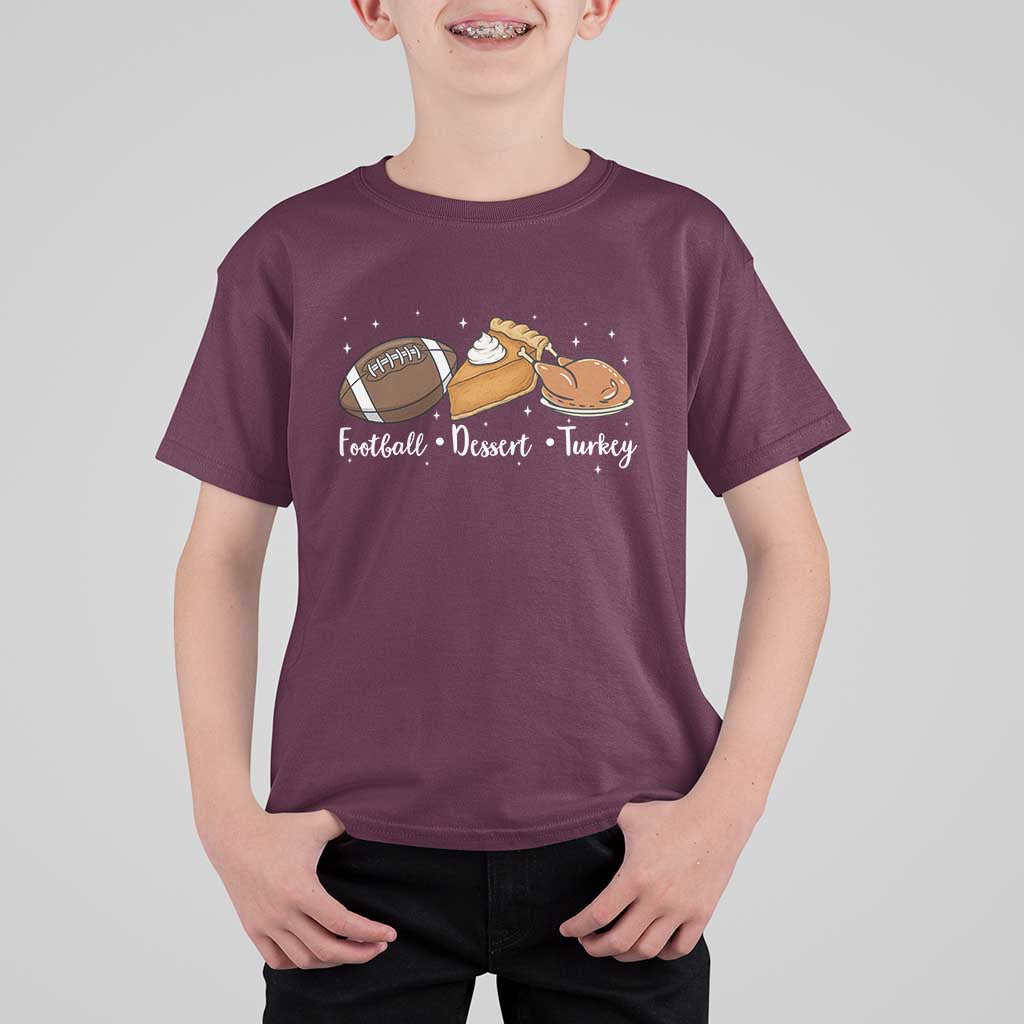 Funny Political Fall Season T Shirt For Kid Football Dessert Turkey Thanksgiving - Wonder Print Shop