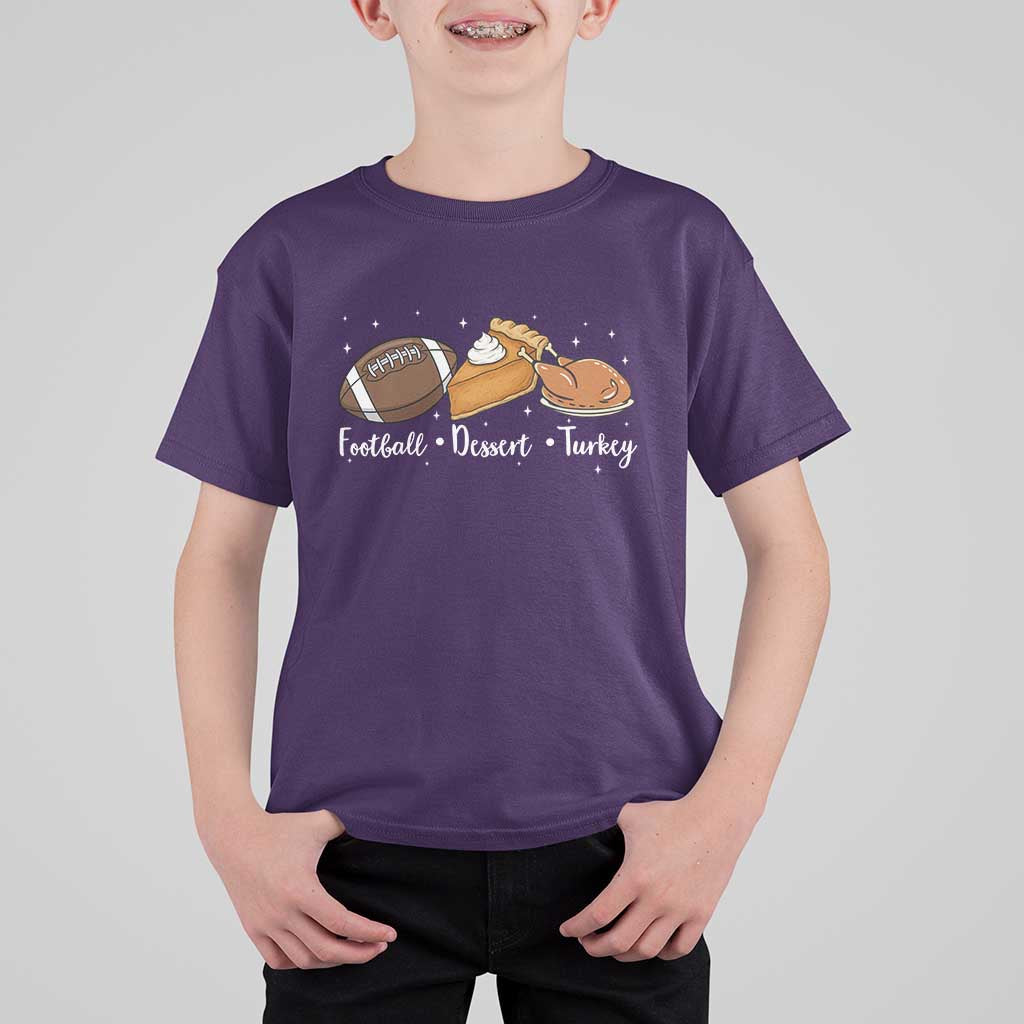 Funny Political Fall Season T Shirt For Kid Football Dessert Turkey Thanksgiving - Wonder Print Shop