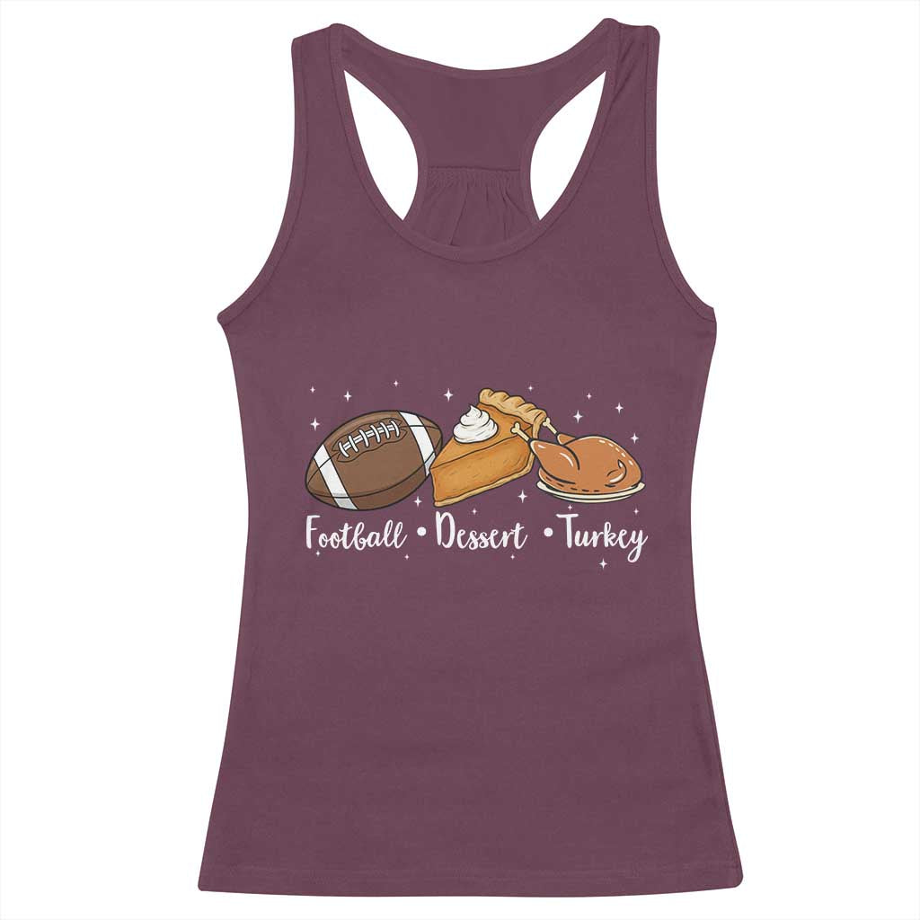 Funny Political Fall Season Racerback Tank Top Football Dessert Turkey Thanksgiving - Wonder Print Shop