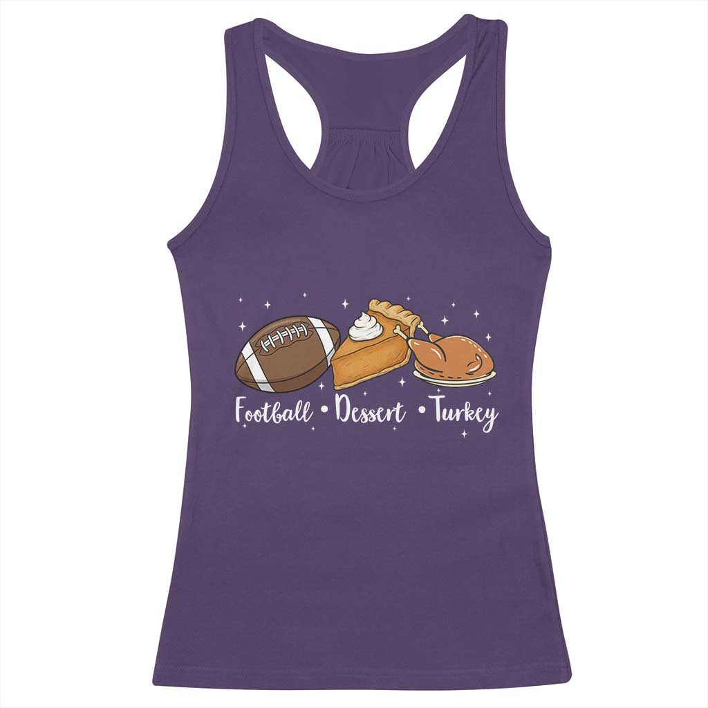 Funny Political Fall Season Racerback Tank Top Football Dessert Turkey Thanksgiving - Wonder Print Shop